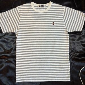 Striped Gray and White Short Sleeve Tee
